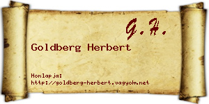 Goldberg Herbert névjegykártya
